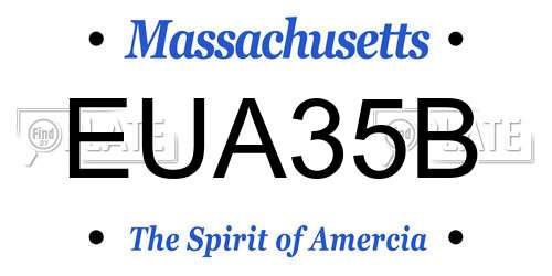 EUA35B Massachusetts License Plate