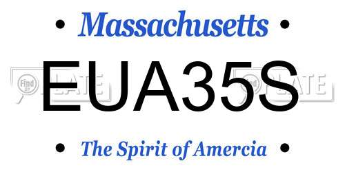 EUA35S Massachusetts License Plate