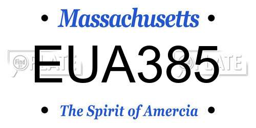 EUA385 Massachusetts License Plate