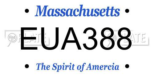EUA388 Massachusetts License Plate