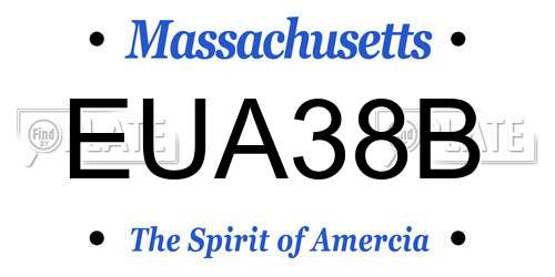 EUA38B Massachusetts License Plate