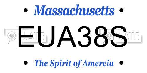 EUA38S Massachusetts License Plate