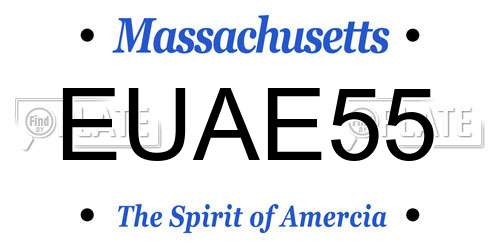 EUAE55 Massachusetts License Plate