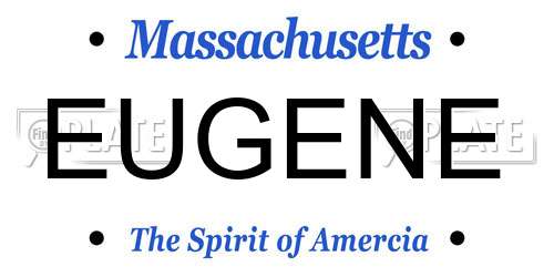 EUGENE Massachusetts License Plate