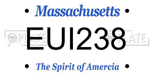 EUI238 Massachusetts License Plate
