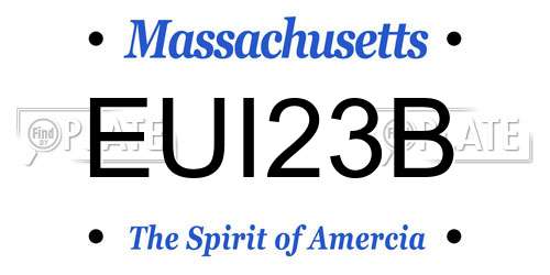 EUI23B Massachusetts License Plate