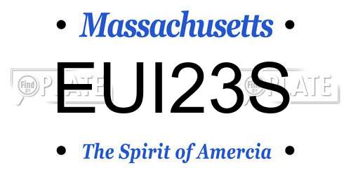EUI23S Massachusetts License Plate