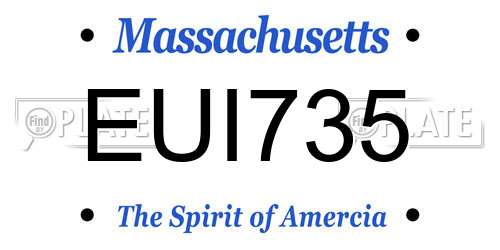 EUI735 Massachusetts License Plate