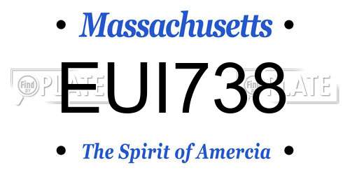 EUI738 Massachusetts License Plate