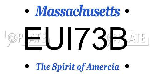EUI73B Massachusetts License Plate