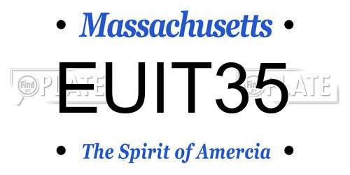 EUIT35 Massachusetts License Plate