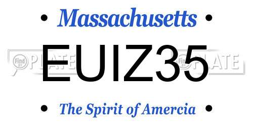 EUIZ35 Massachusetts License Plate