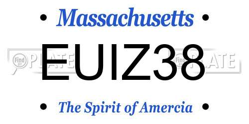 EUIZ38 Massachusetts License Plate