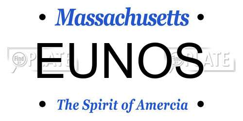 EUNOS Massachusetts License Plate