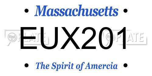 EUX201 Massachusetts License Plate
