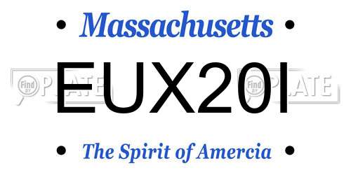 EUX20I Massachusetts License Plate