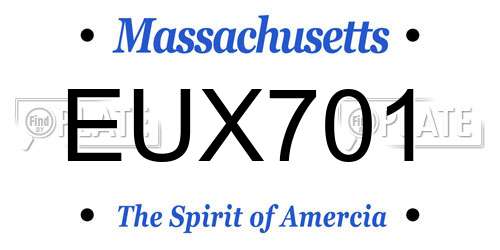 EUX701 Massachusetts License Plate