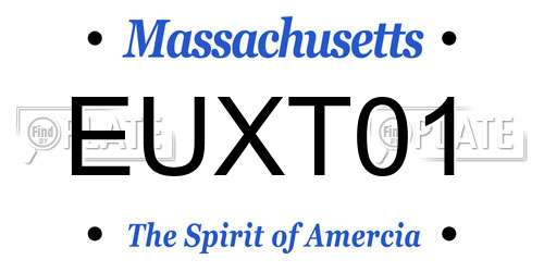 EUXT01 Massachusetts License Plate
