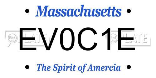 EV0C1E Massachusetts License Plate