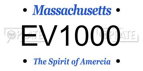 EV1000 Massachusetts License Plate