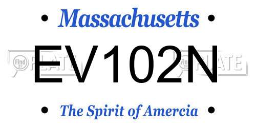 EV102N Massachusetts License Plate