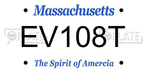EV108T Massachusetts License Plate