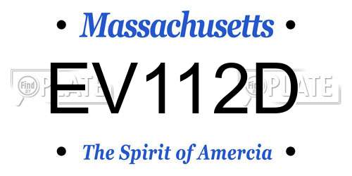 EV112D Massachusetts License Plate