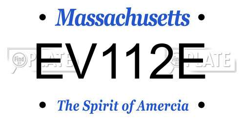 EV112E Massachusetts License Plate