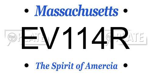 EV114R Massachusetts License Plate