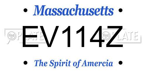 EV114Z Massachusetts License Plate