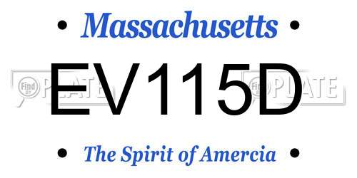 EV115D Massachusetts License Plate