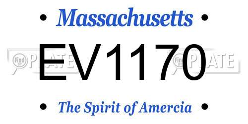 EV1170 Massachusetts License Plate