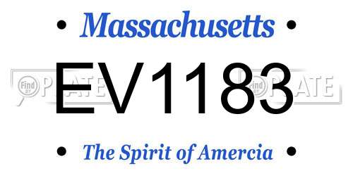 EV1183 Massachusetts License Plate