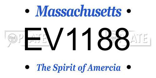 EV1188 Massachusetts License Plate