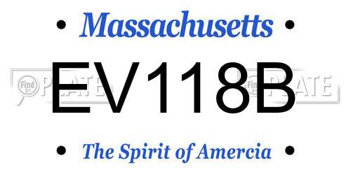 EV118B Massachusetts License Plate