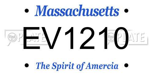 EV1210 Massachusetts License Plate