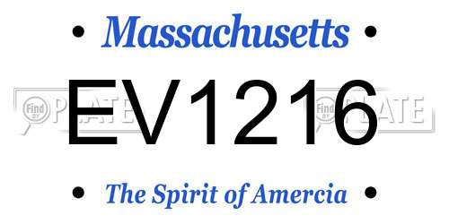 EV1216 Massachusetts License Plate