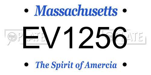 EV1256 Massachusetts License Plate