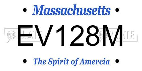 EV128M Massachusetts License Plate