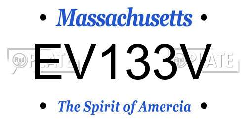 EV133V Massachusetts License Plate