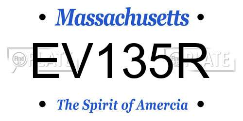 EV135R Massachusetts License Plate