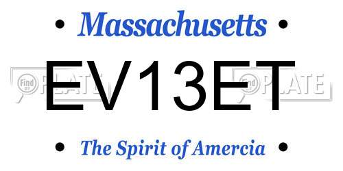 EV13ET Massachusetts License Plate