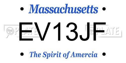 EV13JF Massachusetts License Plate
