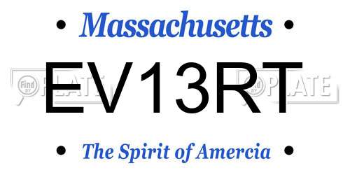 EV13RT Massachusetts License Plate