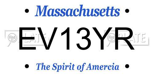 EV13YR Massachusetts License Plate