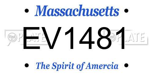 EV1481 Massachusetts License Plate