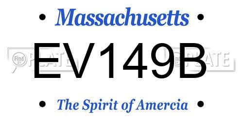 EV149B Massachusetts License Plate
