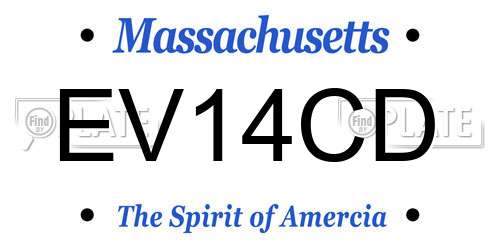 EV14CD Massachusetts License Plate