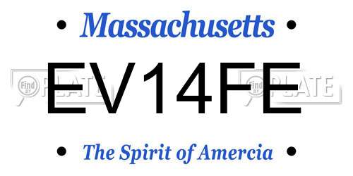 EV14FE Massachusetts License Plate