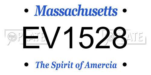 EV1528 Massachusetts License Plate